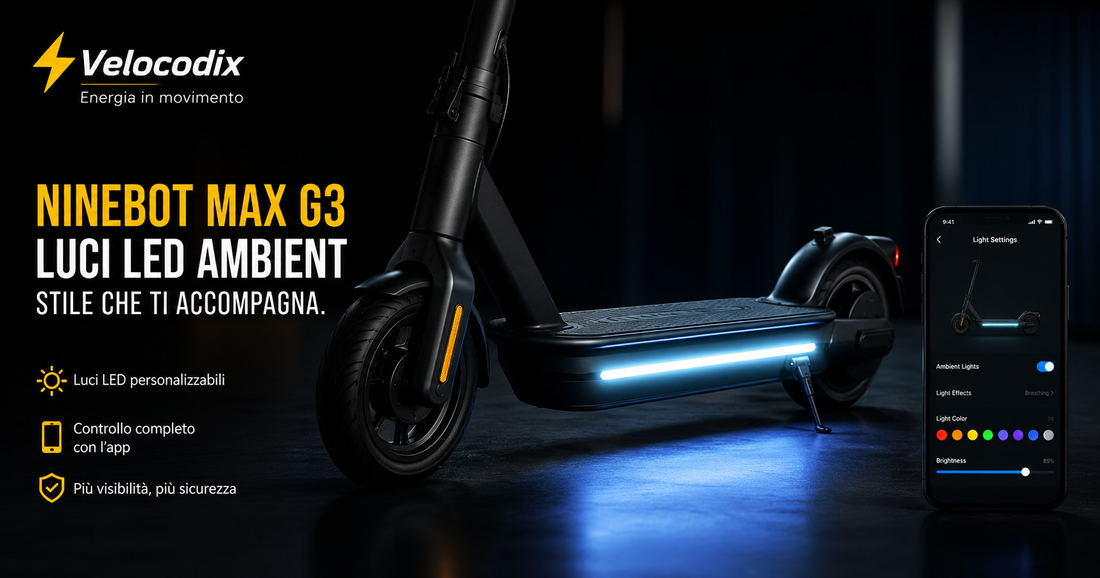 Ninebot MAX G3 Versione Tedesca (G3D): La Lampada LED Ambientale Funziona con il Software Velocodix