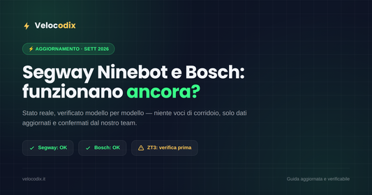 Segway Ninebot e Bosch: I Codici Funzionano Ancora? Stato Aggiornato Settembre 2026