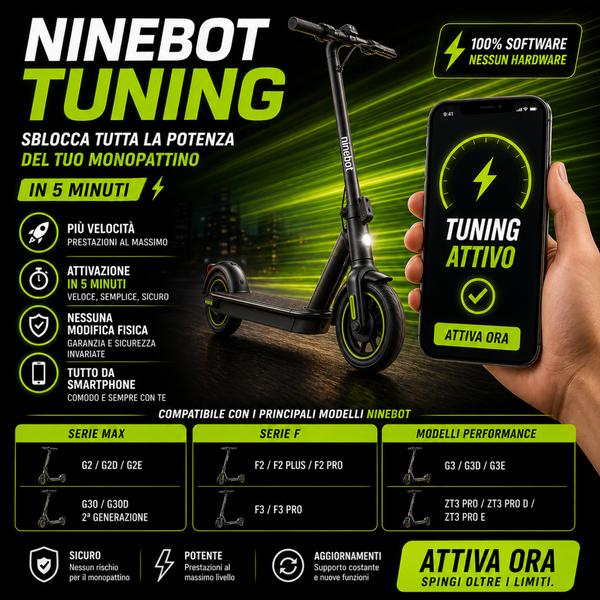 Codice digitale configurazione Ninebot MAX G2 G30 F2 F3 G3 ZT3 – License key attivazione Bluetooth | Velocodix
